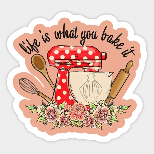 life is what you bake it vintage kitchen art Sticker by Ballari